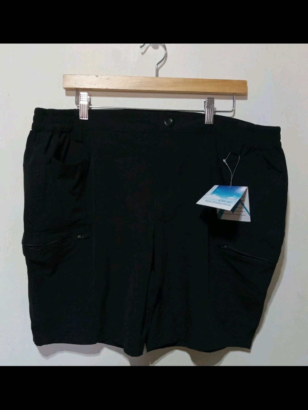 Women’s Black Cargo Shorts with Zip Pockets